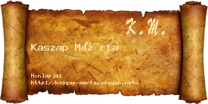 Kaszap Márta névjegykártya