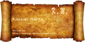 Kaszap Márta névjegykártya