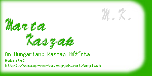 marta kaszap business card